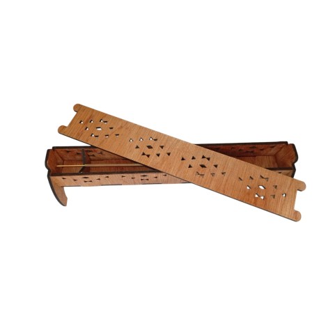 Incense burner wood with cut outs