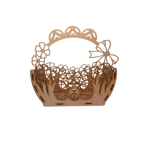 Easter bunny basket with bow on handle