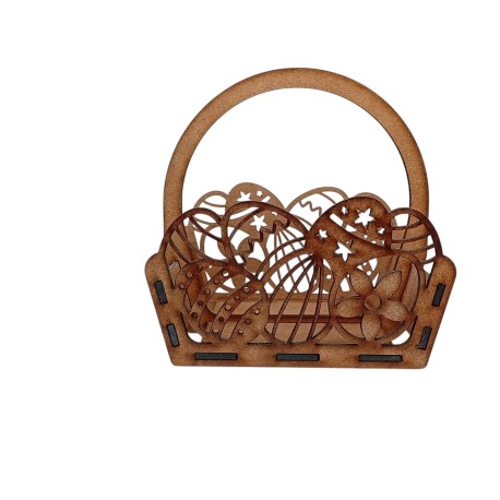 Easter bunny basket with eggs on the side