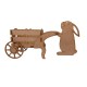 Easter bunny pushing cart
