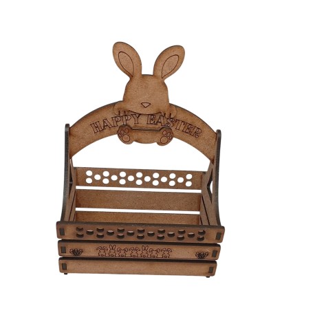 Easter egg basket with hanging bunny