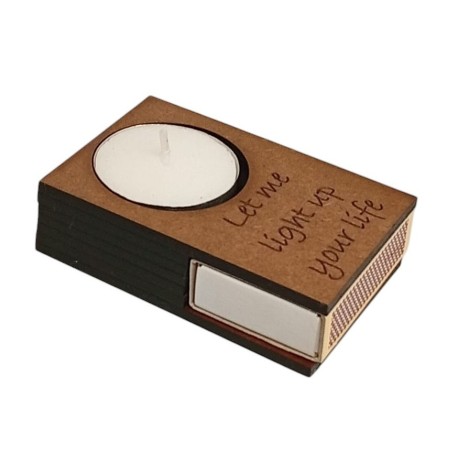 Matchbox holder with tea light